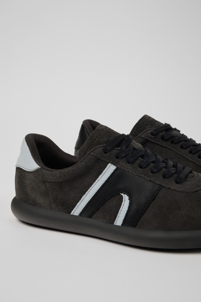 Twins Gray-black Nubuck/Leather Sneaker for Women