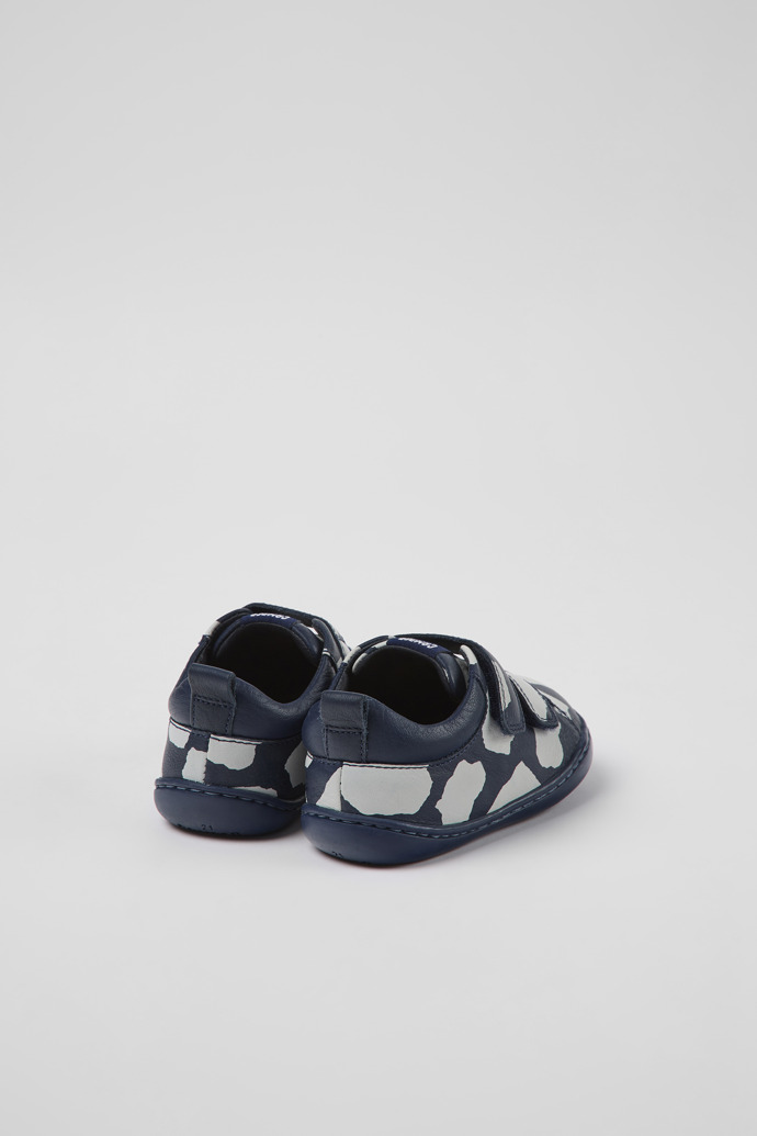 Twins Blue and white leather shoes for kids