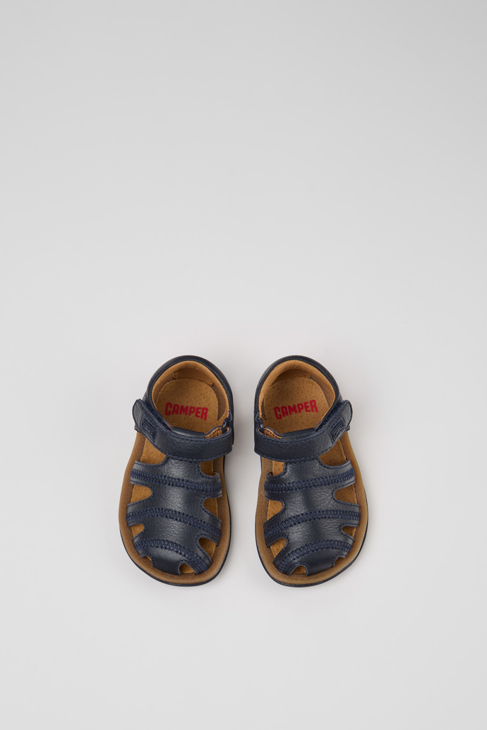 Bicho Blue Leather Closed Sandals for Kids.