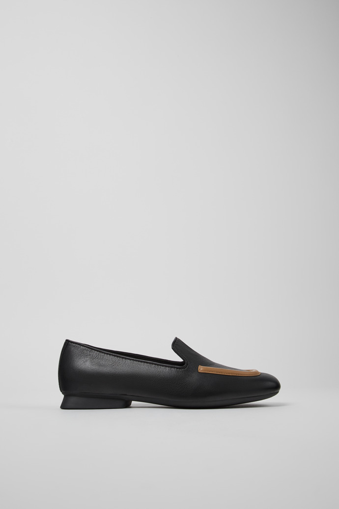 Twins Black leather ballerinas for women