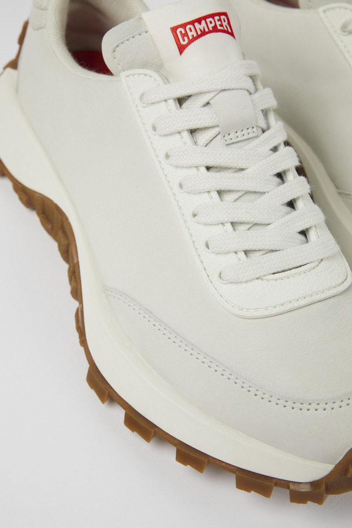 Drift Trail White Leather Sneakers for Women.