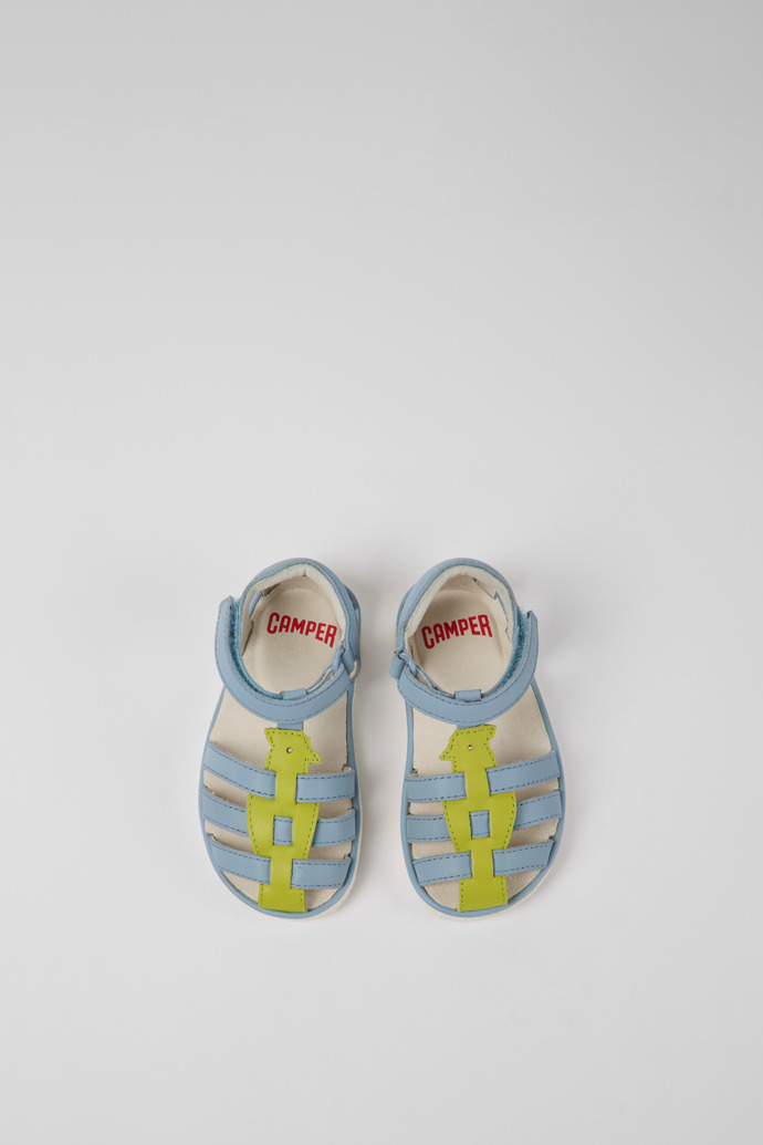 Miko Blue and green leather sandals for kids