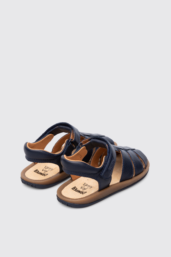 Bicho Closed navy T-strap sandal for kids