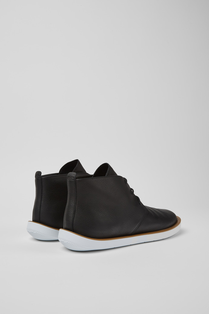 Wagon Black leather men's shoes