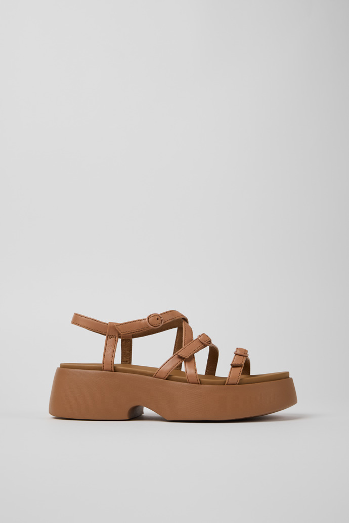 Tasha Nude Leather Sandals for Women.