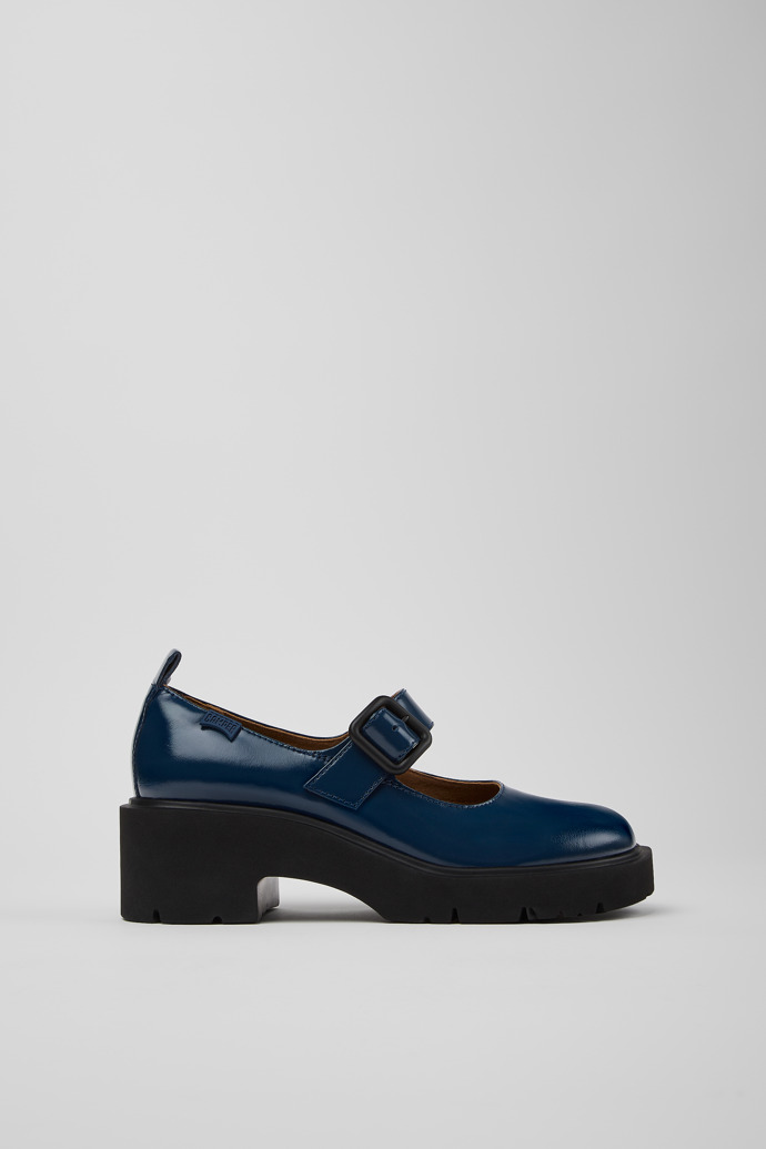 Milah Blue Leather Shoes for Women.