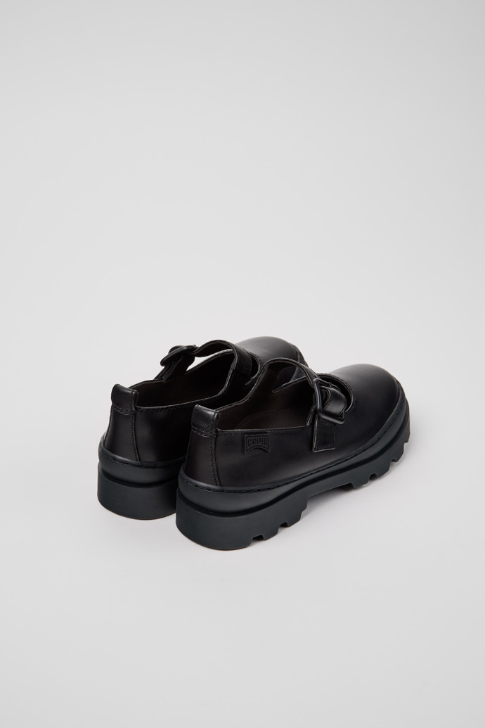 Brutus Black Leather Shoes for Kids.