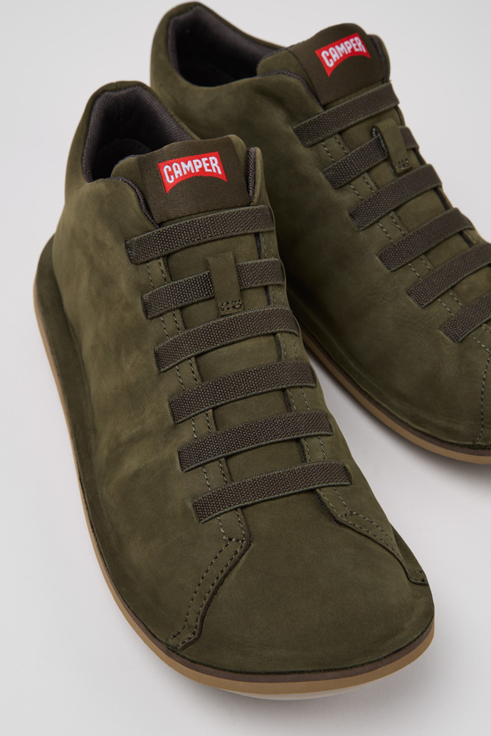Beetle Green Nubuck Ankle Boots for Men.