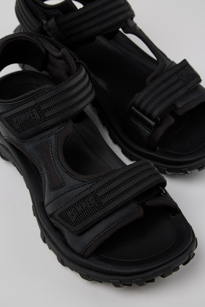 Drift Trail Sandal Black Recycled PET/Leather Sandals for Men.