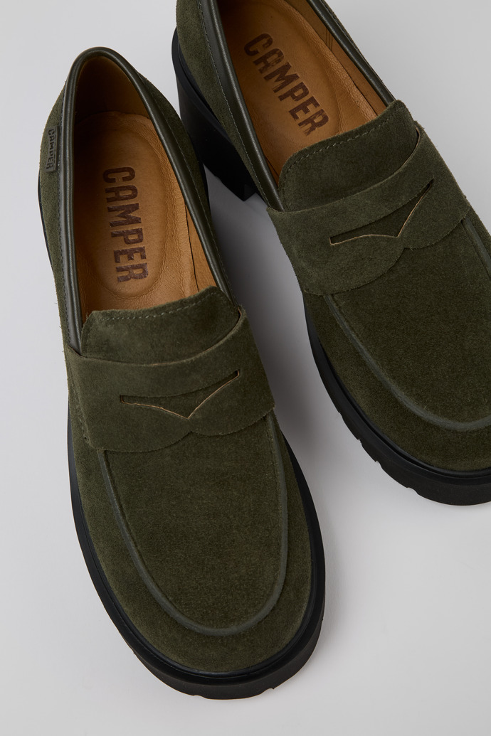 Milah Green nubuck loafers for women