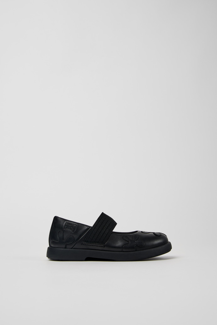 Twins Black leather shoes for kids