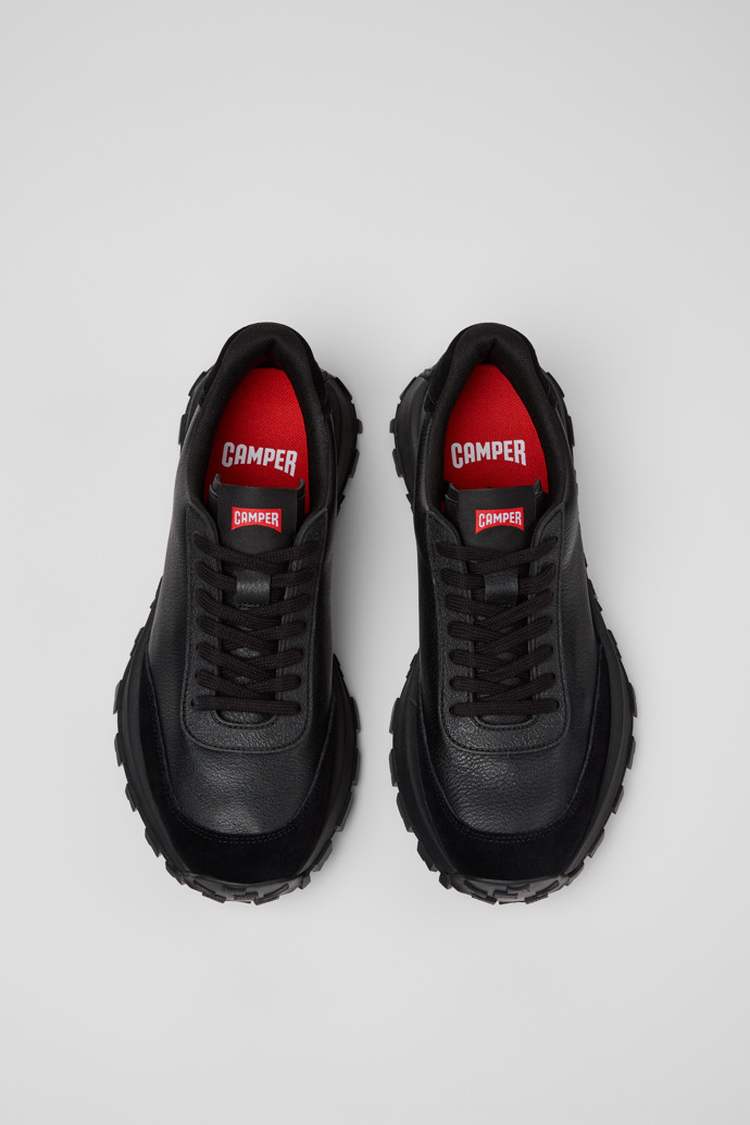 Drift Trail Black Leather and Nubuck Sneakers for Men.