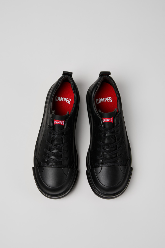 Junction Runner Black Leather Sneakers for Women.