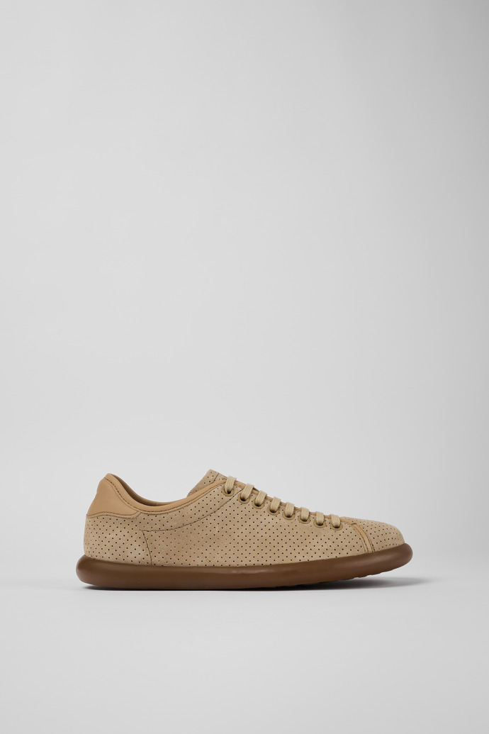 Pelotas Soller Beige Nubuck and Leather Sneakers for Women.