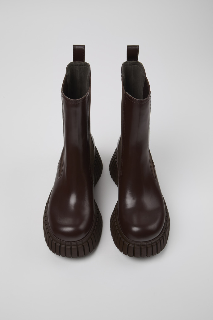 BCN Brown leather chelsea boots for women