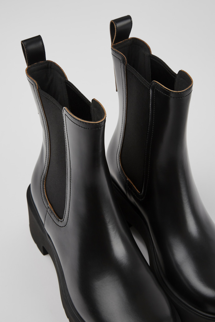 Milah Black leather boots for women