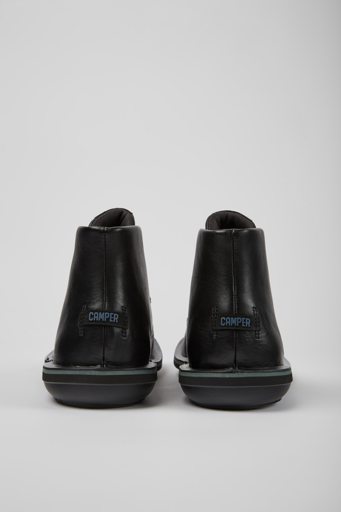 Beetle Black leather ankle boots for men