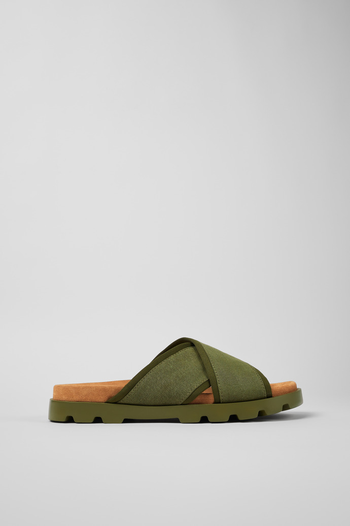 Brutus Sandal Green Textile Slide for Men
