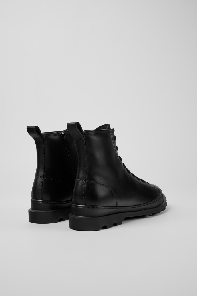 Brutus Black Leather Men's Mid Boots.