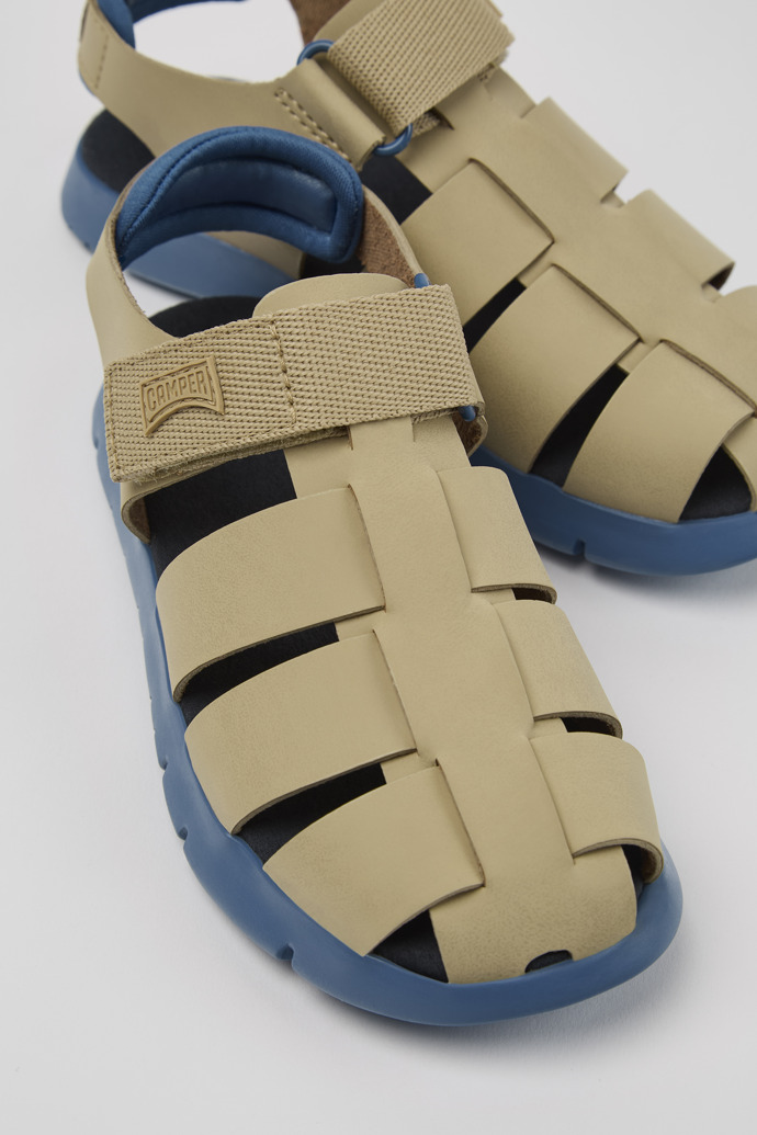 Oruga Multicolor Leather and Textile Closed Sandals for Kids.