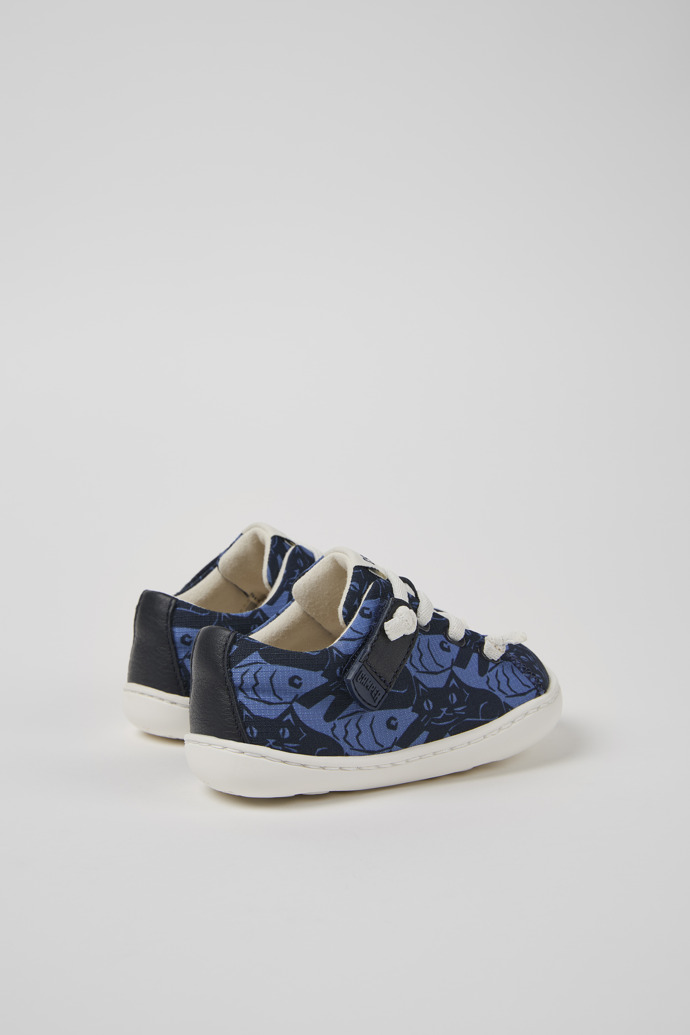 Peu Blue Recycled PET and Leather Kids' Shoes.