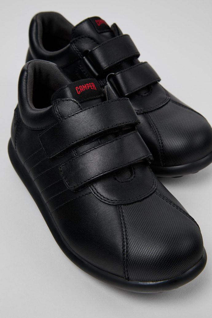 Pelotas Black Leather and Textile Shoes for Kids.