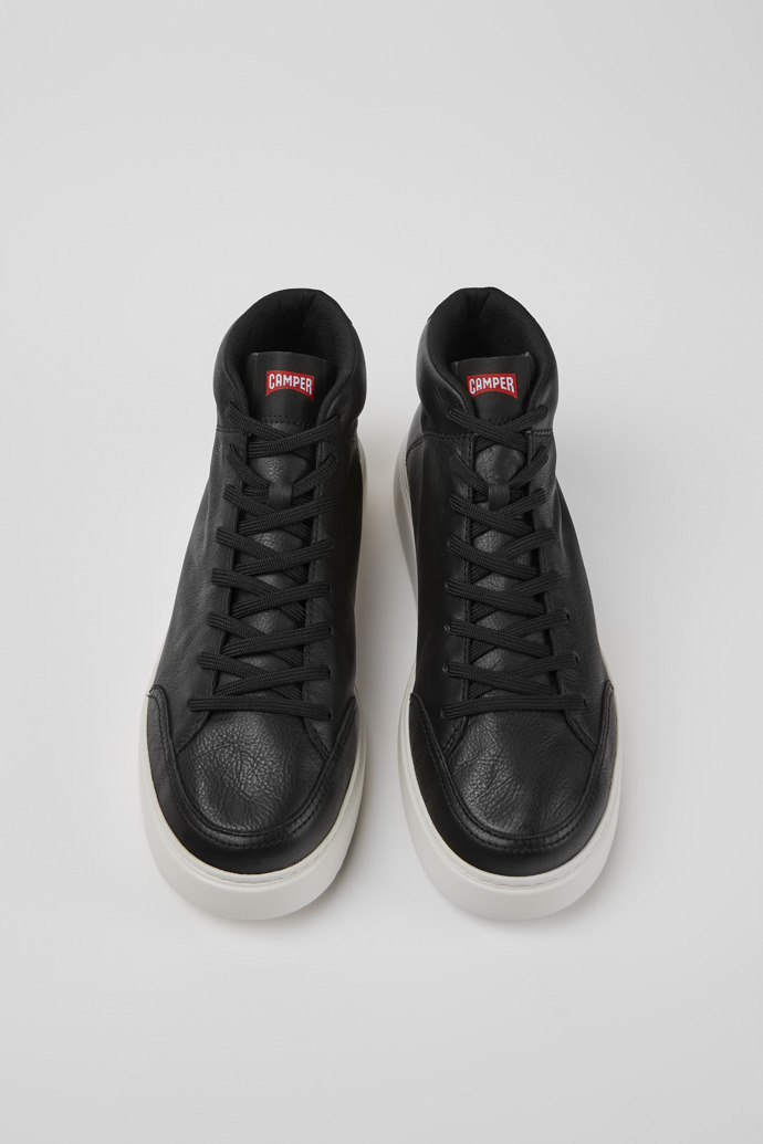 Runner K21 Black Leather Ankle Boots for Men.