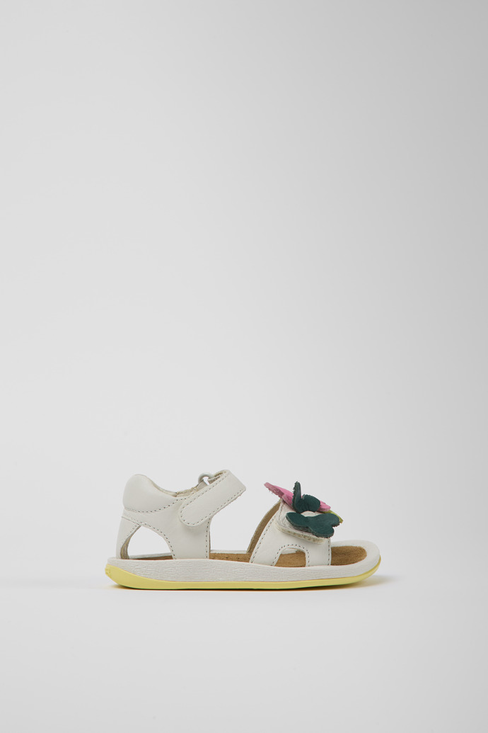 Twins White leather sandals for kids