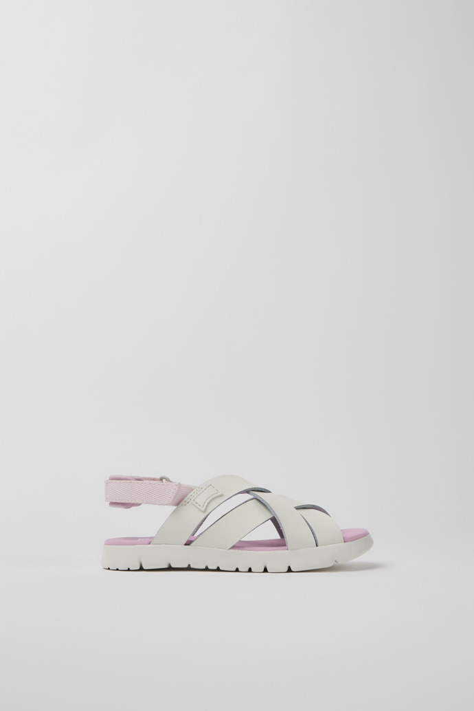 Oruga White leather sandals for kids