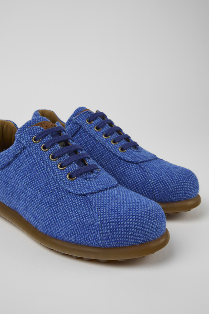 Pelotas Blue wool, viscose, and leather shoes for men