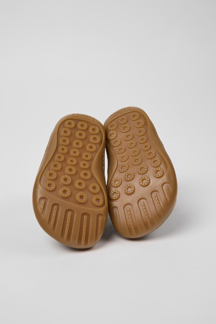 Peu Brown leather boots for kids