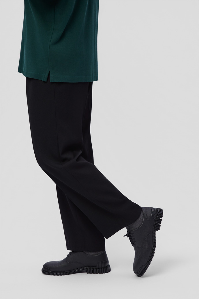 Pix Black Leather Shoes for Men.