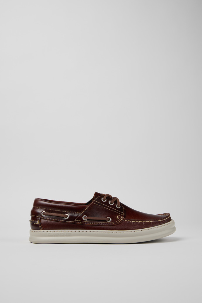 Runner Brown Leather Moccasins for Men.