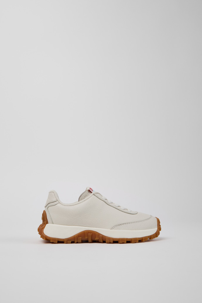 Drift Trail White Leather Sneakers for Kids.