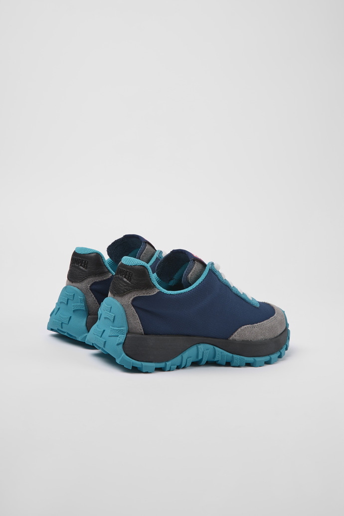 Drift Trail Blue textile and leather sneakers for kids