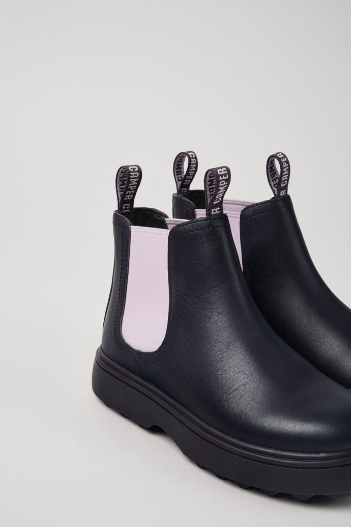 Norte Purple leather boots for kids