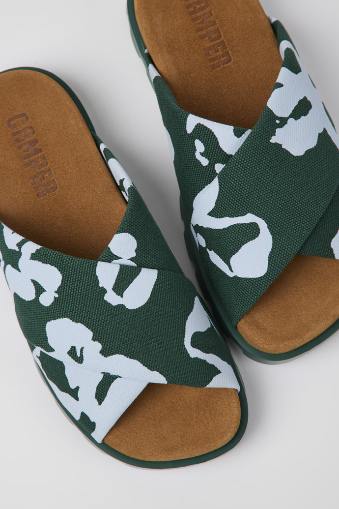 Brutus Sandal Green and blue recycled cotton sandals for women