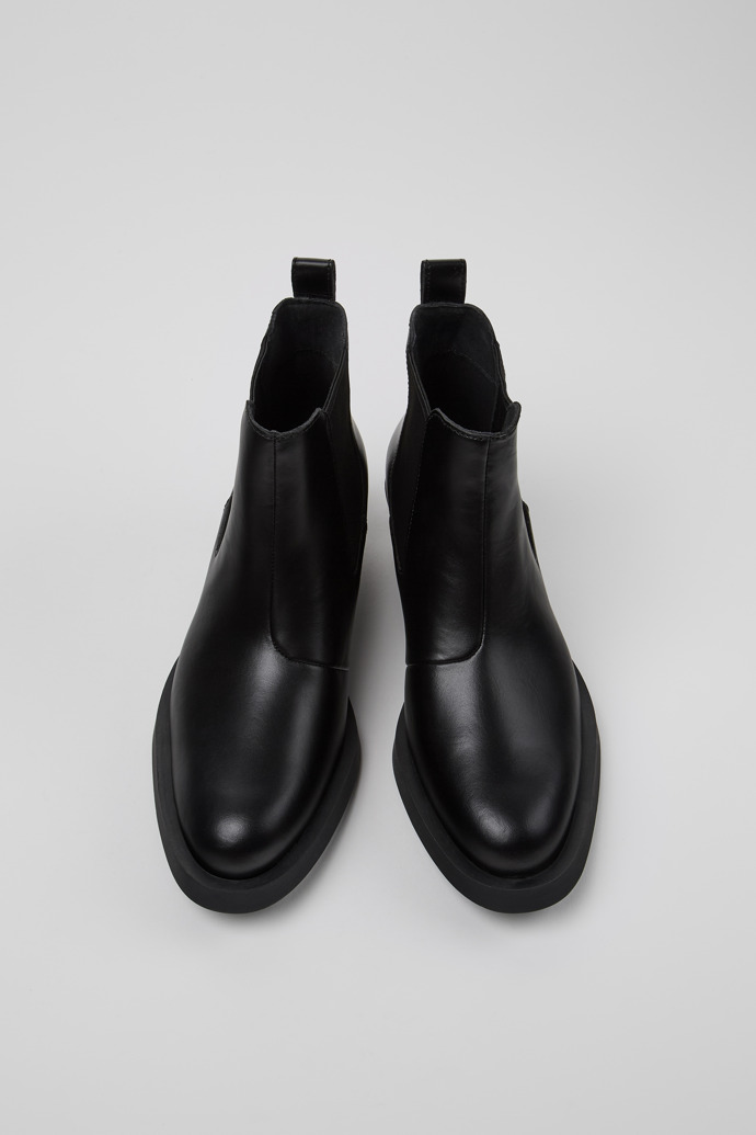 Bonnie Black leather ankle boots for women
