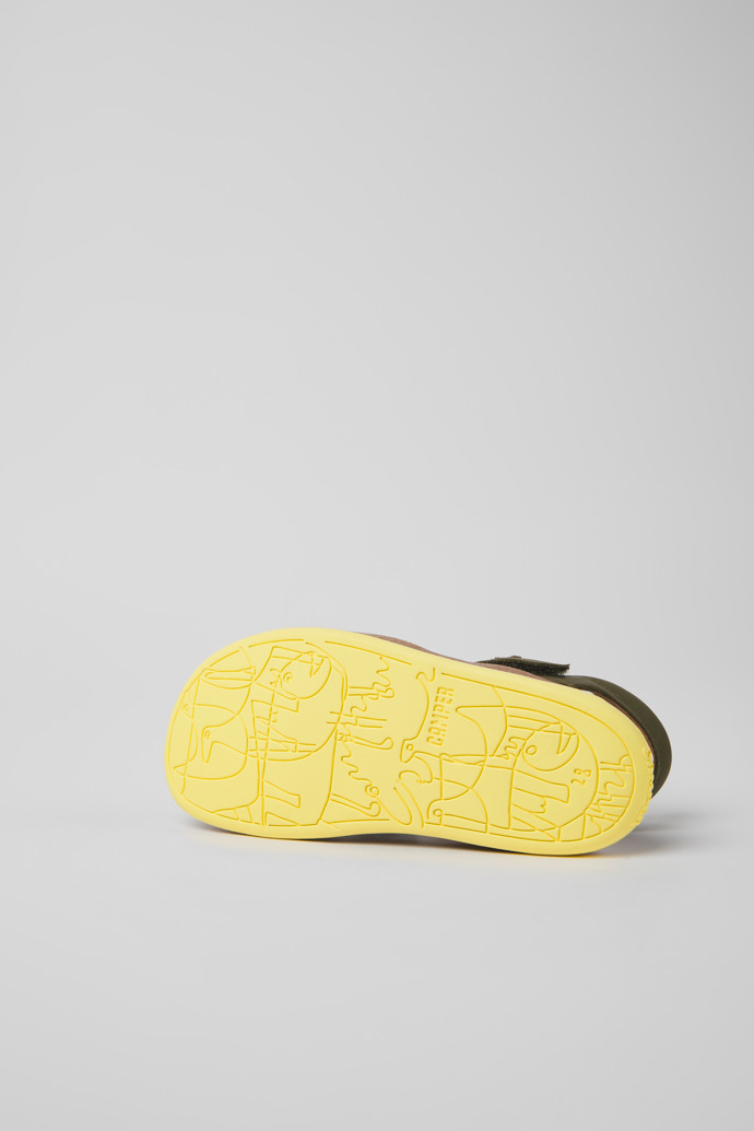 Bicho Green leather sandals for kids