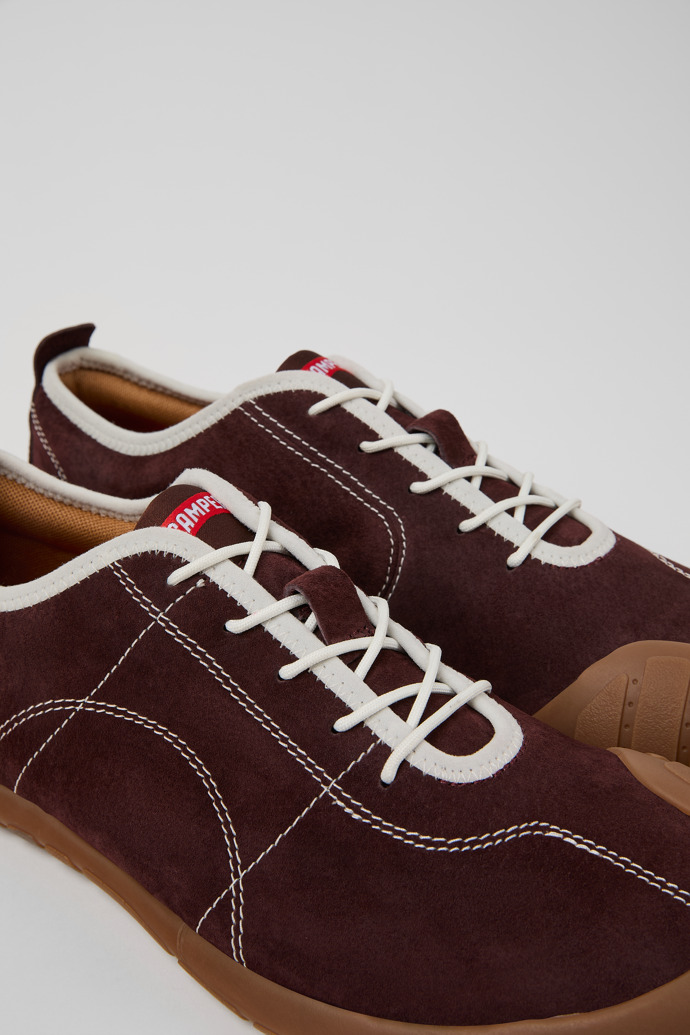 Peu Path Burgundy Nubuck Sneakers for Men.