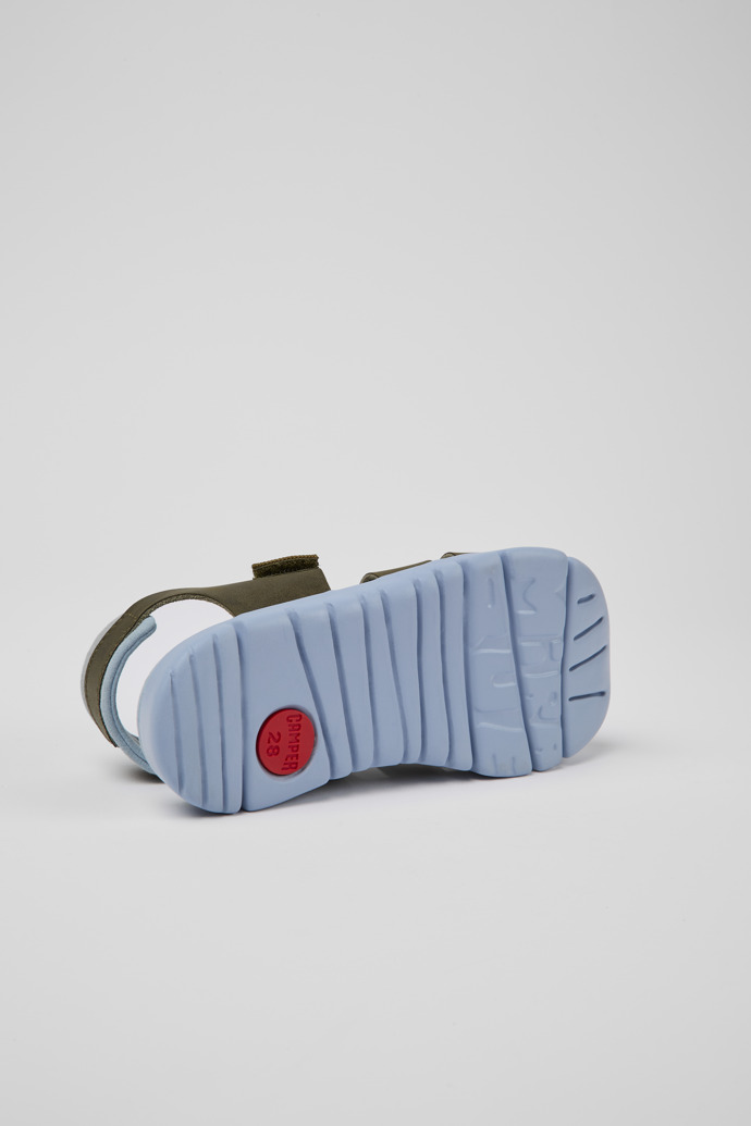 Oruga Green leather sandals for kids