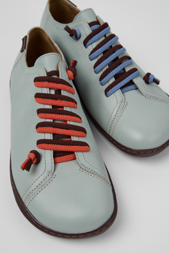 Twins Gray Leather Shoes for Women.