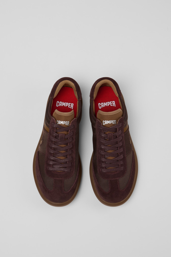 Pelotas Soller Burgundy Leather and Recycled PET Sneakers for Women.