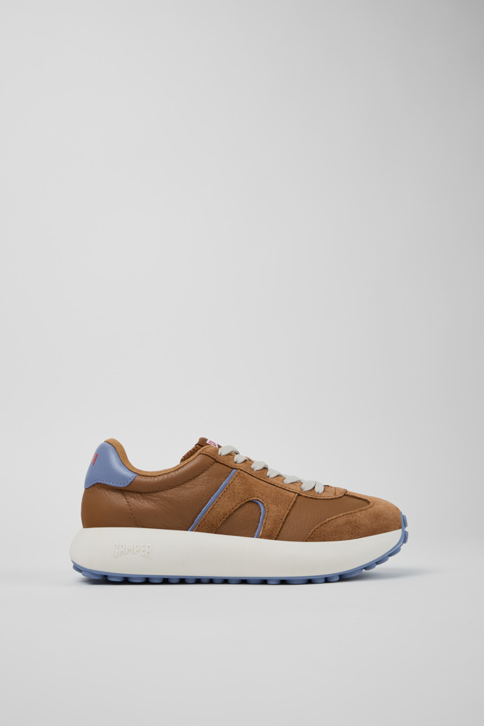 Pelotas Athens Brown and Blue Leather and Nubuck Sneakers for Women.