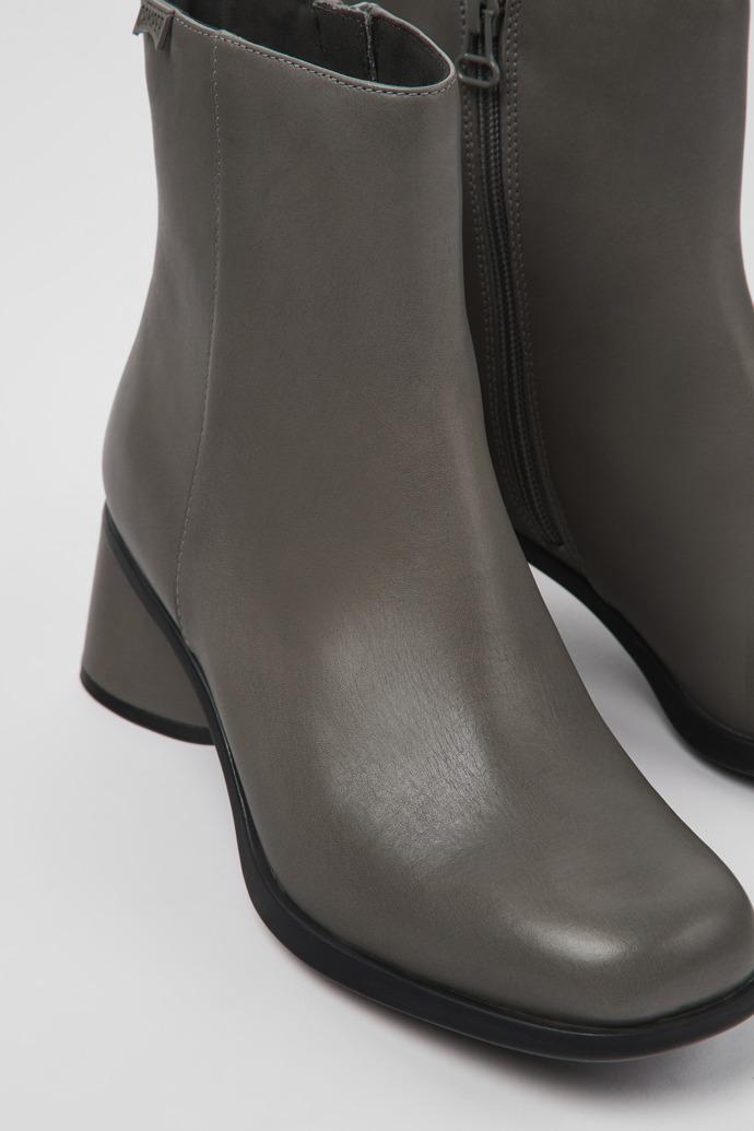 Kiara Gray leather and recycled PET boots for women