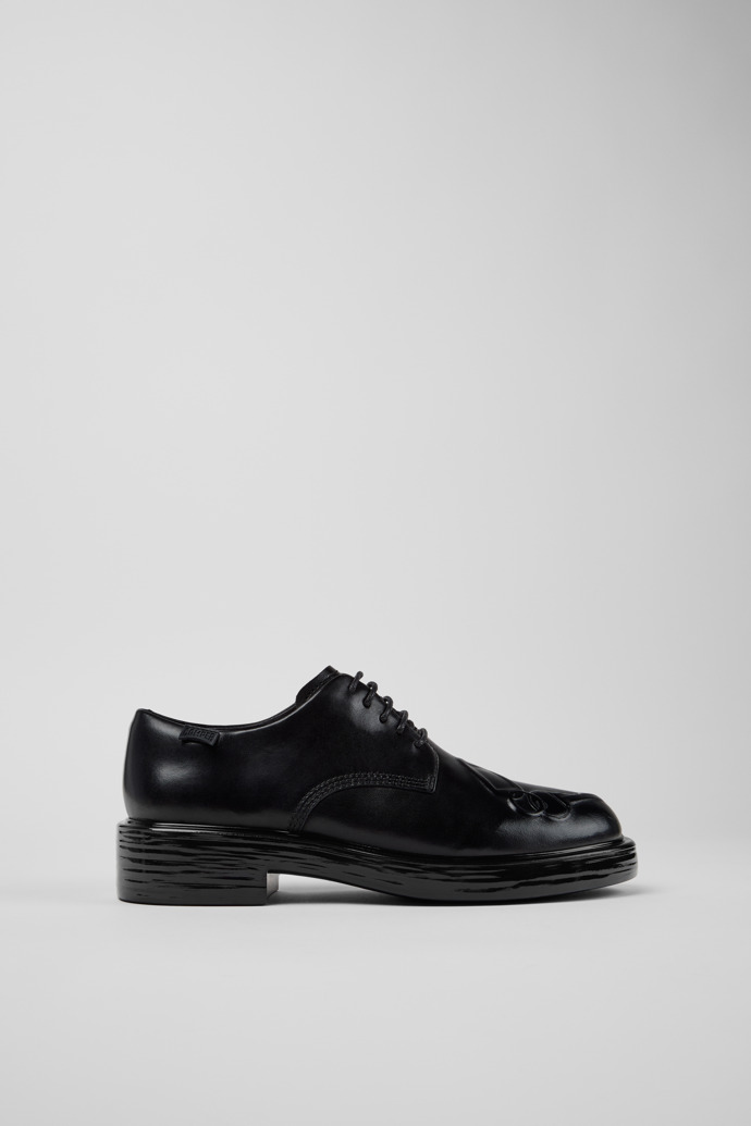 Twins Black Leather Shoes for Women.