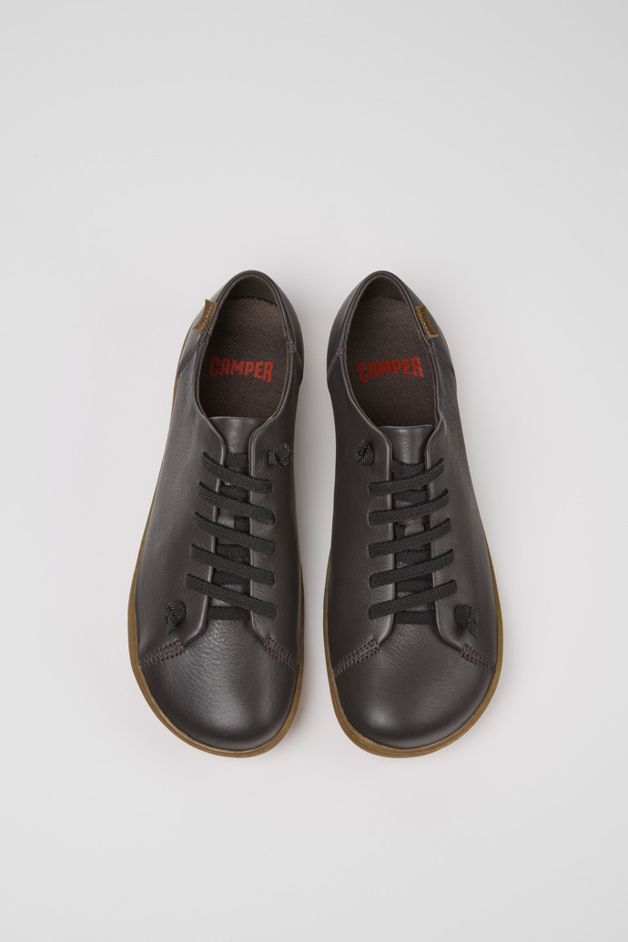 Peu Gray Leather Shoes for Men.
