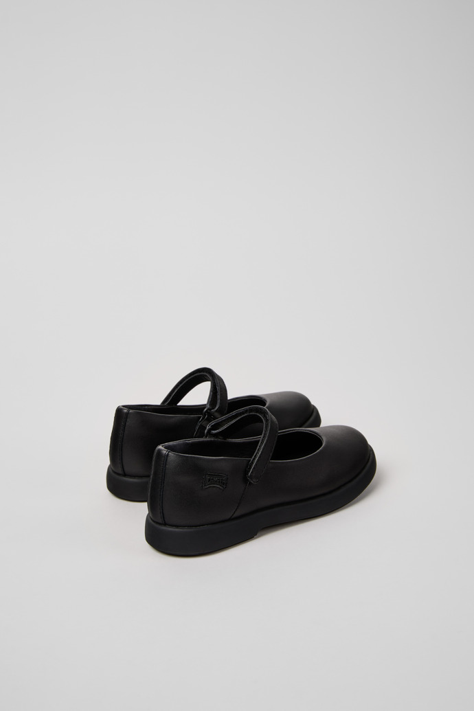 Duet Black Leather Ballerinas for Kids.