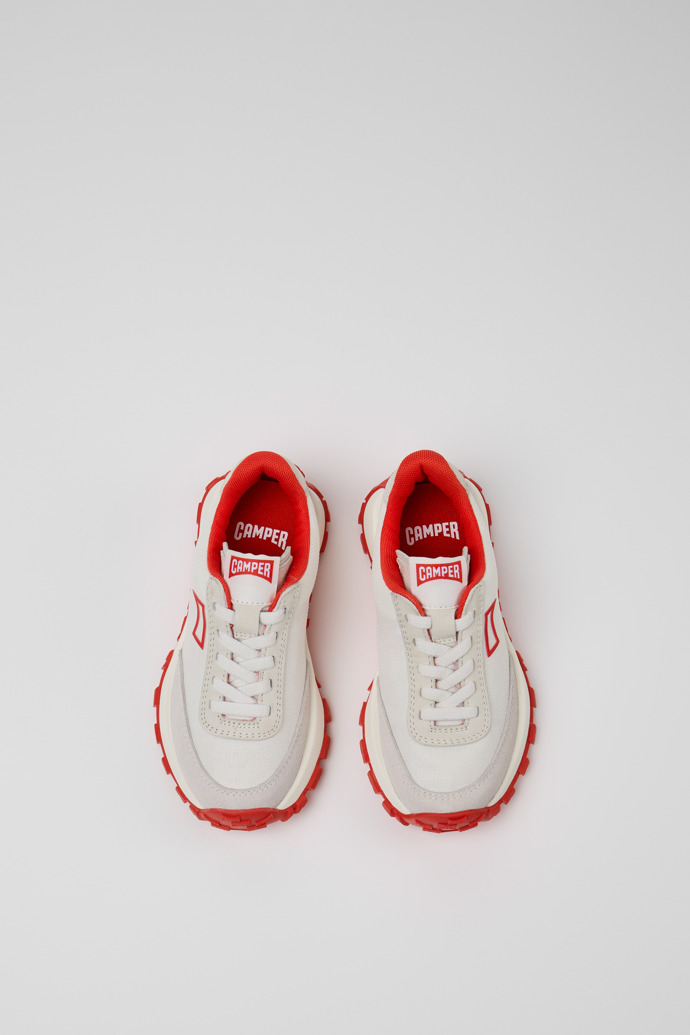 Drift Trail White Recycled PET and Leather Sneakers for Kids.