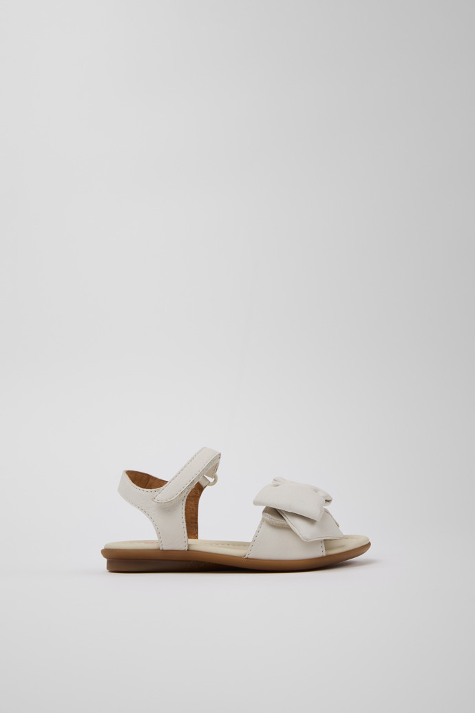 Right White Leather Sandals for Kids.